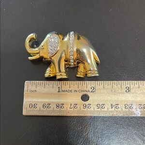 Gold Elephant Brooch